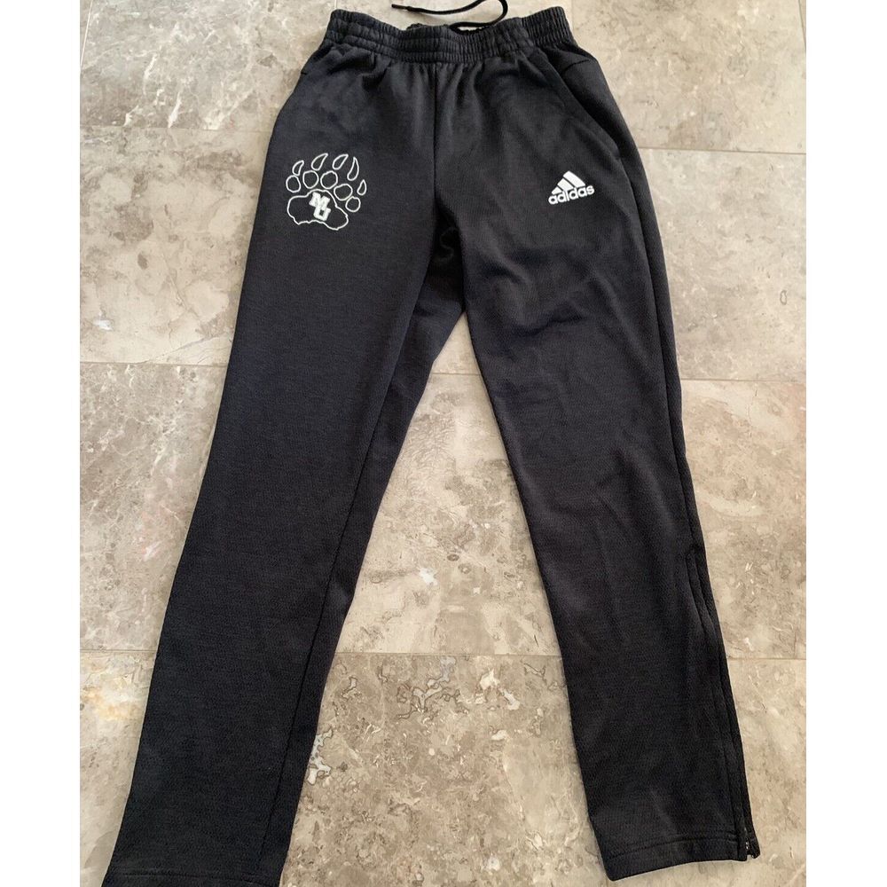 UNIVERSITY OF MONTANA GRIZZLIES JOGGERS ADIDAS CLIMA WARM SIZE S BLACK ZIP ANKLE